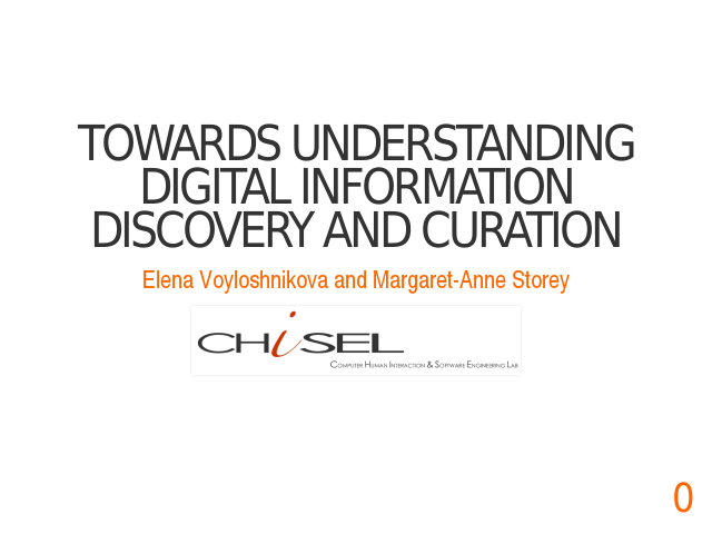 Towards Understanding Digital Information Discovery and Curation