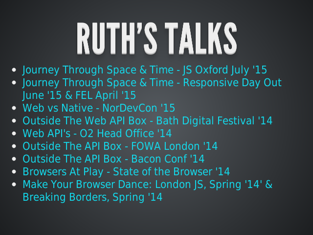 Ruth's Talks