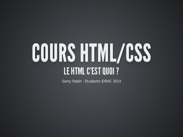 Cours HTML/CSS – Le HTML c'est quoi ? – La sémantique