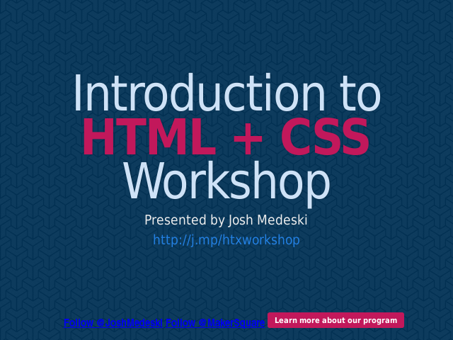 Introduction to HTML + CSS Workshop – Tools – HTML