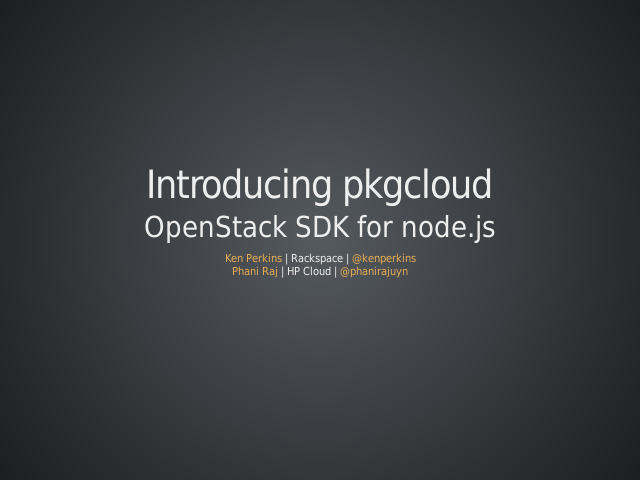 Introducing pkgcloud – OpenStack SDK for node.js