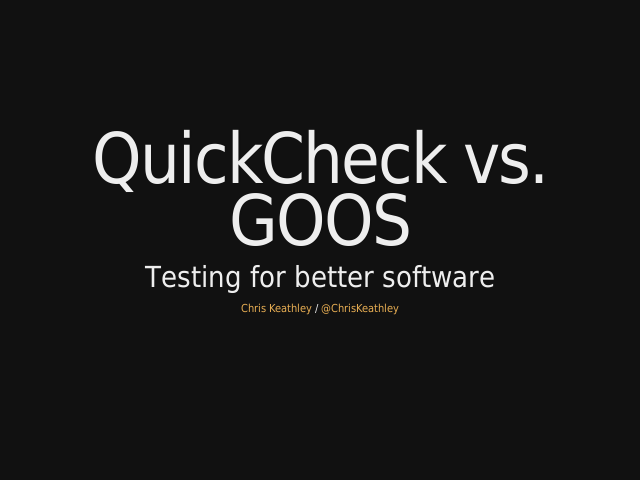 QuickCheck vs. GOOS – Testing for better software – Goos