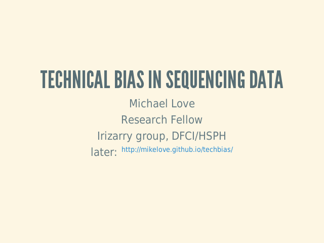 Technical bias in sequencing data – Bias – Example 1: DNA sequencing