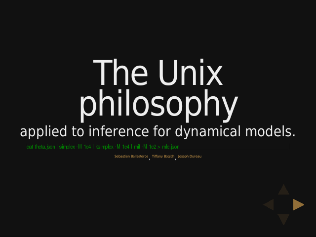 The Unix philosophy – applied to inference for dynamical models. – Plug-and-play inference for dynamical models