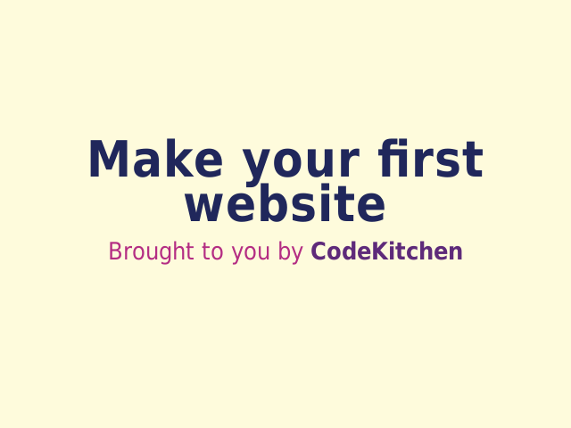 Make your first website