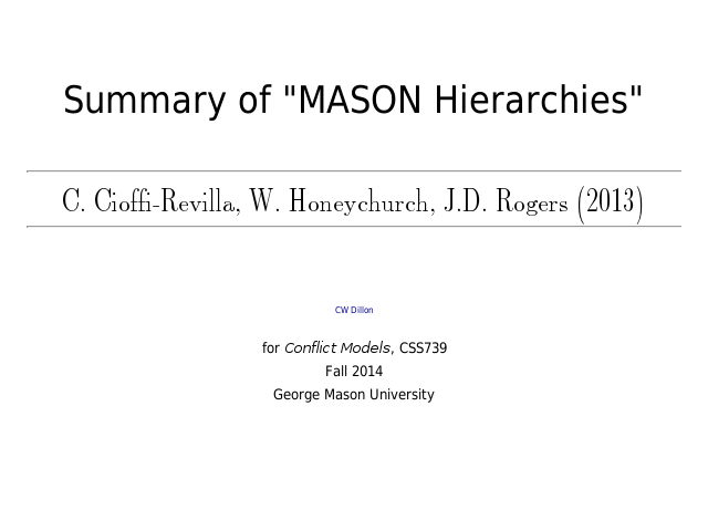 Summary of "MASON Hierarchies" – Model Ontology – Key Differences with Previous Modules