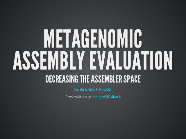 Metagenomic Assembly Evaluation – Decreasing the assembler space