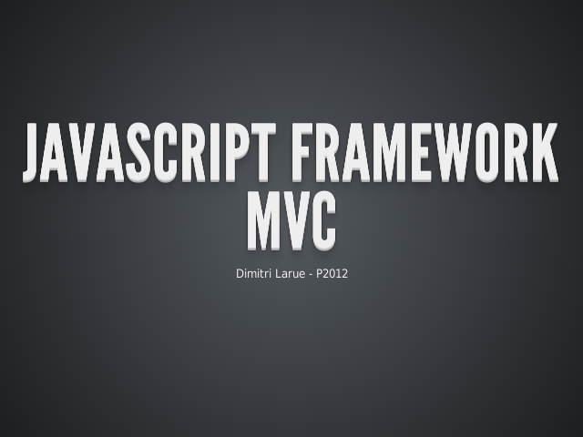 Javascript Framework MVC