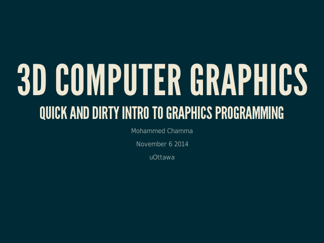 3D Computer Graphics – Quick and Dirty Intro to Graphics Programming – Raycasting