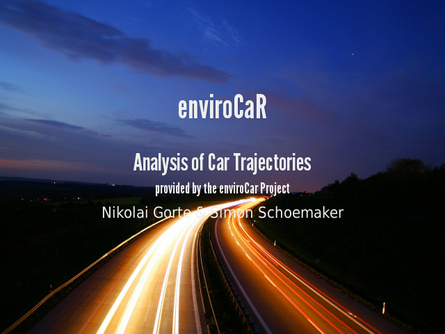 enviroCaR – Analysis of Car Trajectories