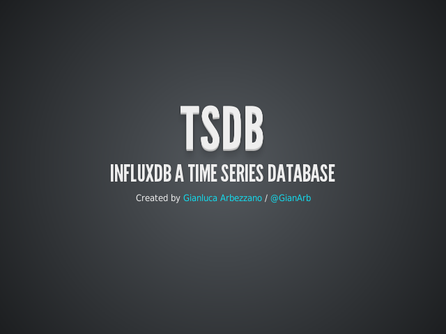 TSDB – InfluxDb a time series database – TSDB