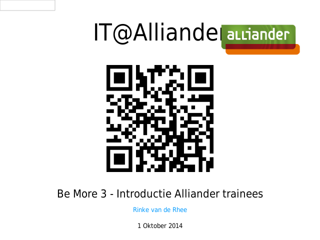 IT@Alliander – Be More 3 - Introductie Alliander trainees