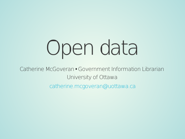 Open data – What is open data? – In Canada...