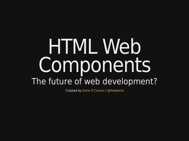 HTML Web Components – The future of web development? – How we'll get there