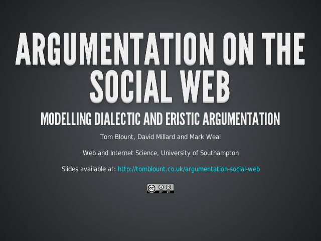 Argumentation on the Social Web – Modelling dialectic and eristic argumentation – Examining argumentation "in the wild"