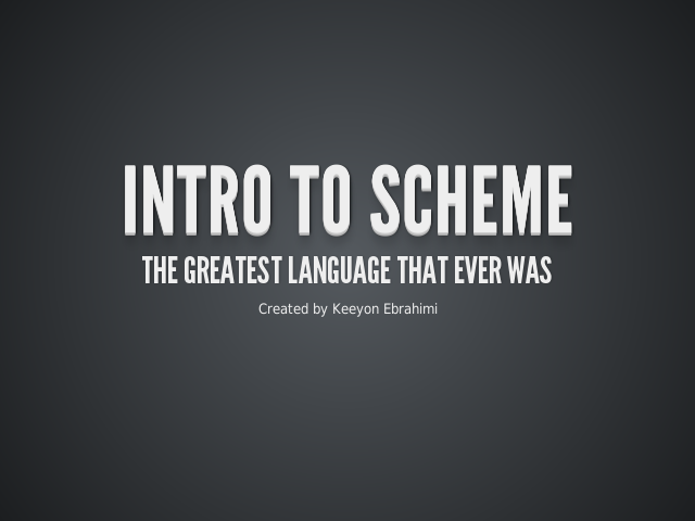 Intro to Scheme – The Greatest Language That Ever Was – Lists