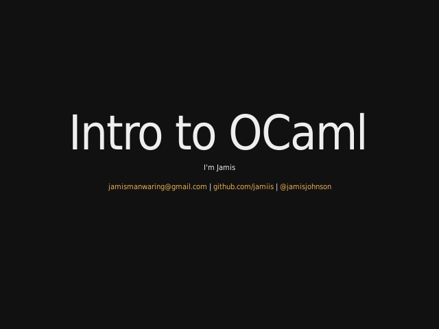 Intro to OCaml