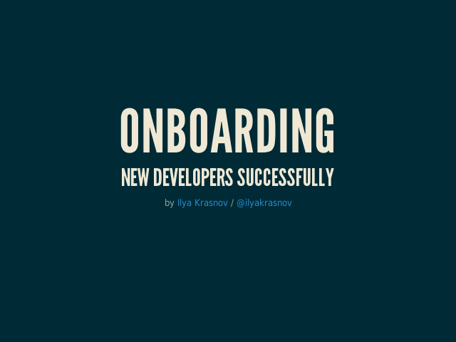 ONBOARDING – New Developers Successfully – Translate*