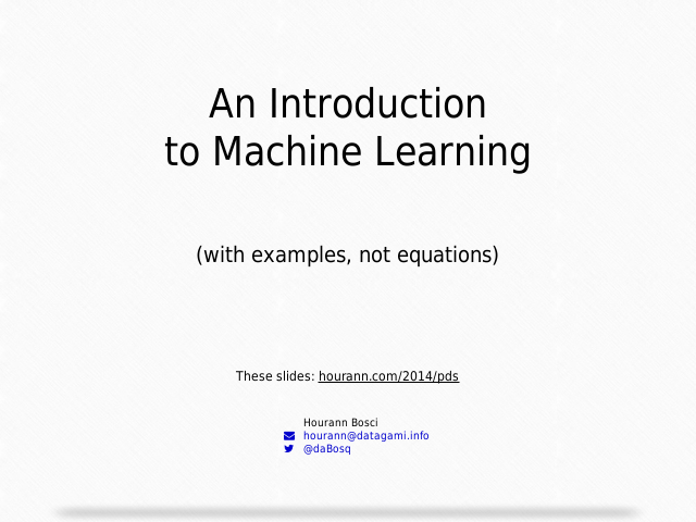 An Introductionto Machine Learning – (with examples, not equations)