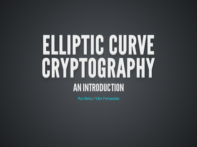 Elliptic Curve Cryptography – An introduction – RSA