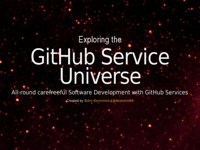 Exploring the – GitHub Service Universe – Björn Kimminich