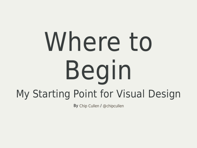 Where to Begin – My Starting Point for Visual Design