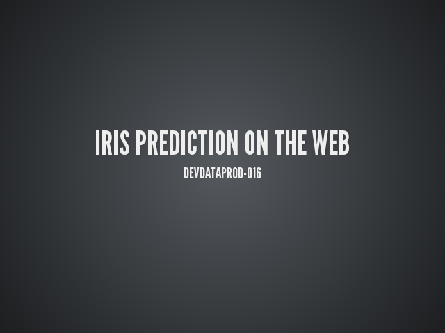 Iris Prediction on the Web