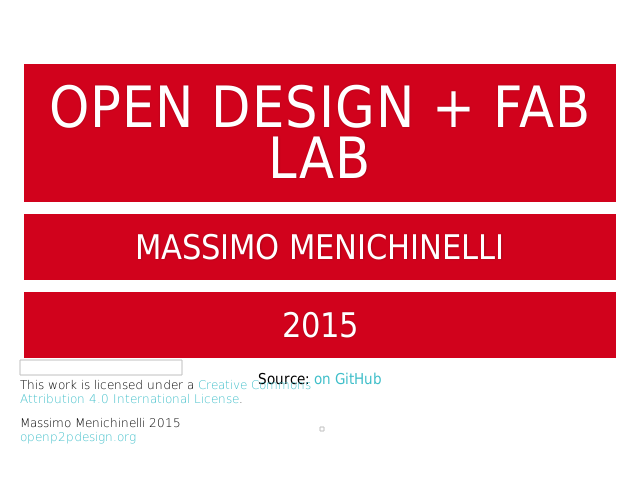 Open Design + Fab Lab – Massimo Menichinelli – 2015