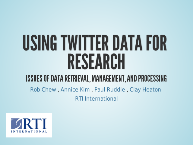 Twitter Data for Research – Issues of Data Retrieval, Management, and Processing  – Twitter Data Access