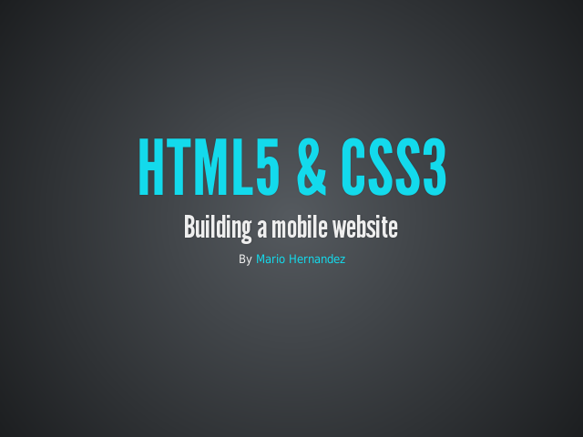 HTML5 & CSS3 – Building a mobile website – About Me