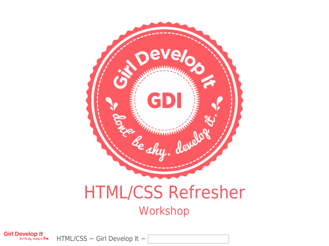 HTML/CSS Refresher