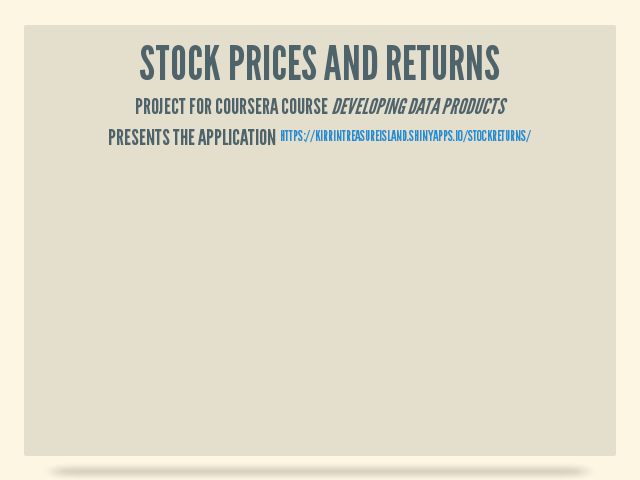 Stock prices and returns