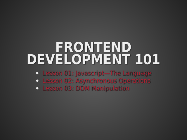 Frontend Development 101