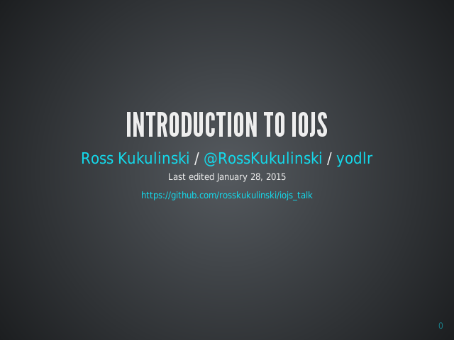 Introduction to iojs