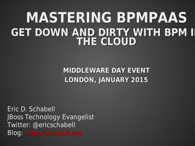 Mastering bpmPaaS – Get down and dirty with BPM in the Cloud