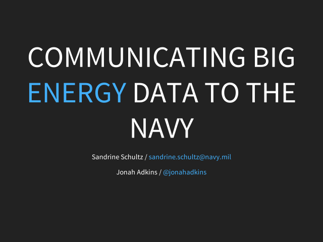 Communicating Big Energy Data to the Navy