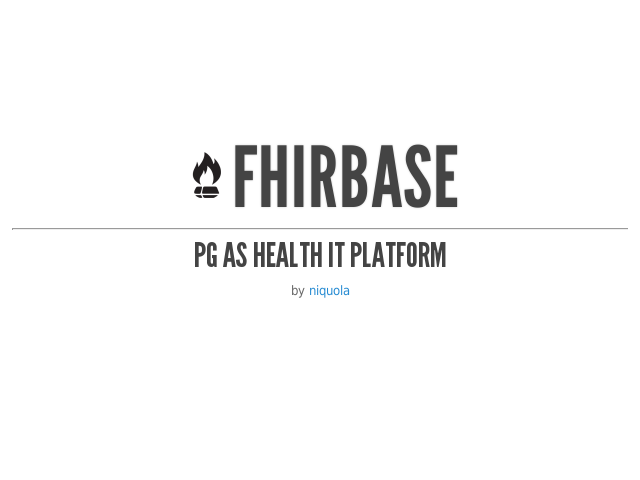 fhirbase – PG as health IT platform