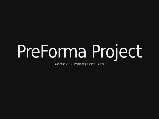 PreForma Project – Media Area