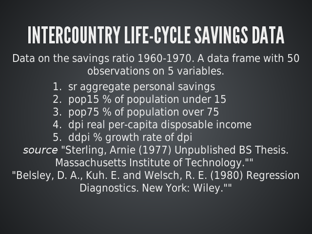 Intercountry Life-Cycle Savings Data