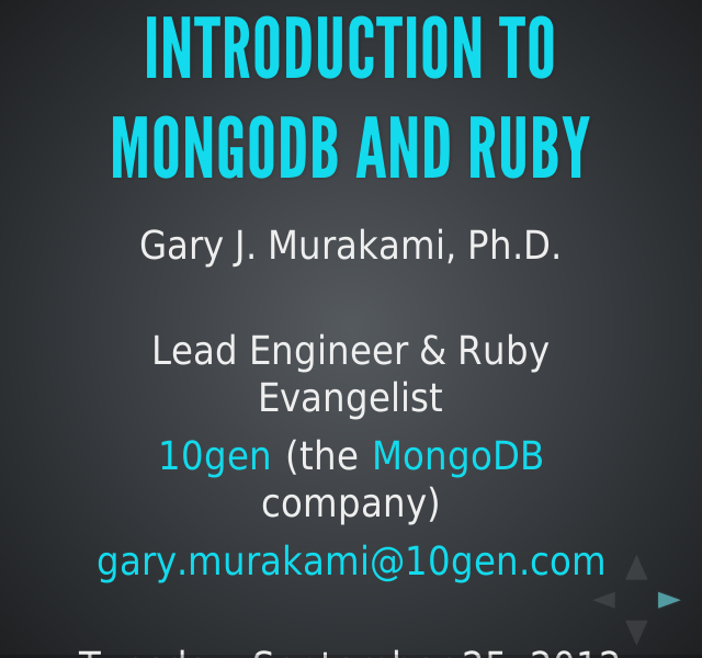 Introduction to MongoDB and Ruby