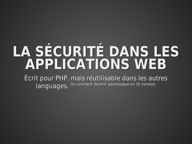 La sécurité dans les applications web – XSS – Cross-site scripting