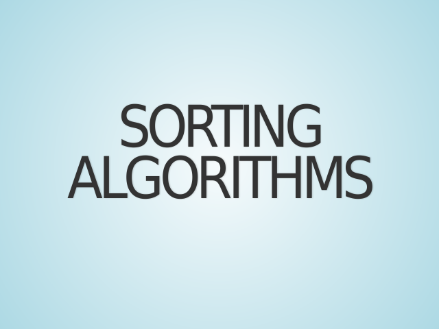 Sorting Algorithms