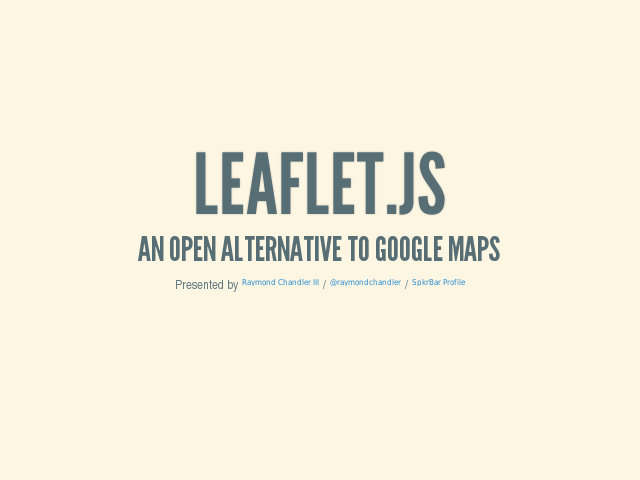 leaflet.js – An Open Alternative to Google Maps