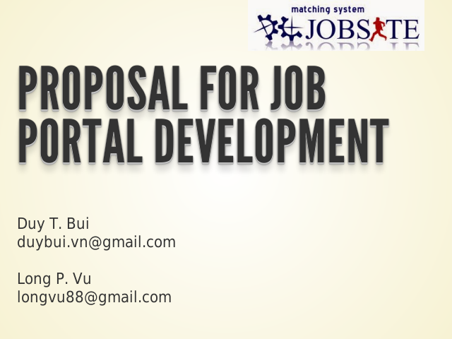 PROPOSAL FOR JOB PORTAL DEVELOPMENT – 7C Frameworks – Recommender System