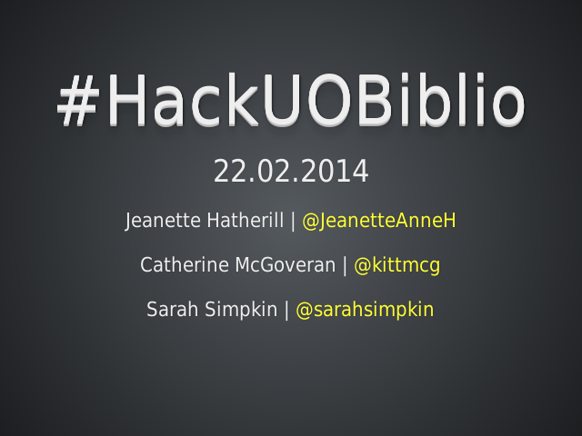 #HackUOBiblio – 22.02.2014 – Planification et préparation