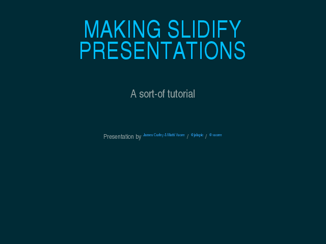 Making slidify presentations