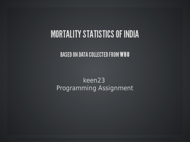 Mortality statistics of India