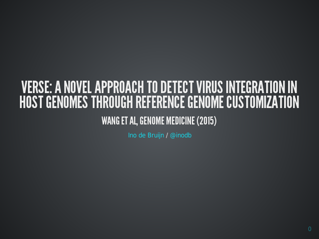 VERSE: a novel approach to detect virus integration in
                    host genomes through reference genome customization