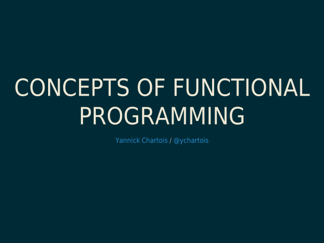 Concepts of Functional programming