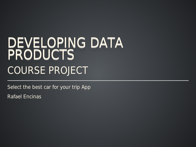 Developing Data Products – Course Project